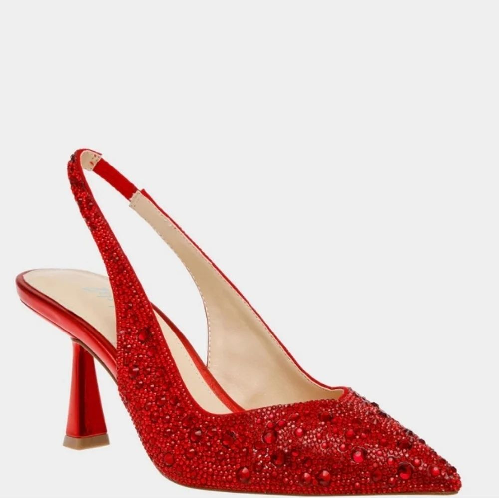 BRAND NEW NICOLE NILLER SCOUTIE RHINSTONE SLINGBACK PUMPS (Women)ELEGANT SHEEL